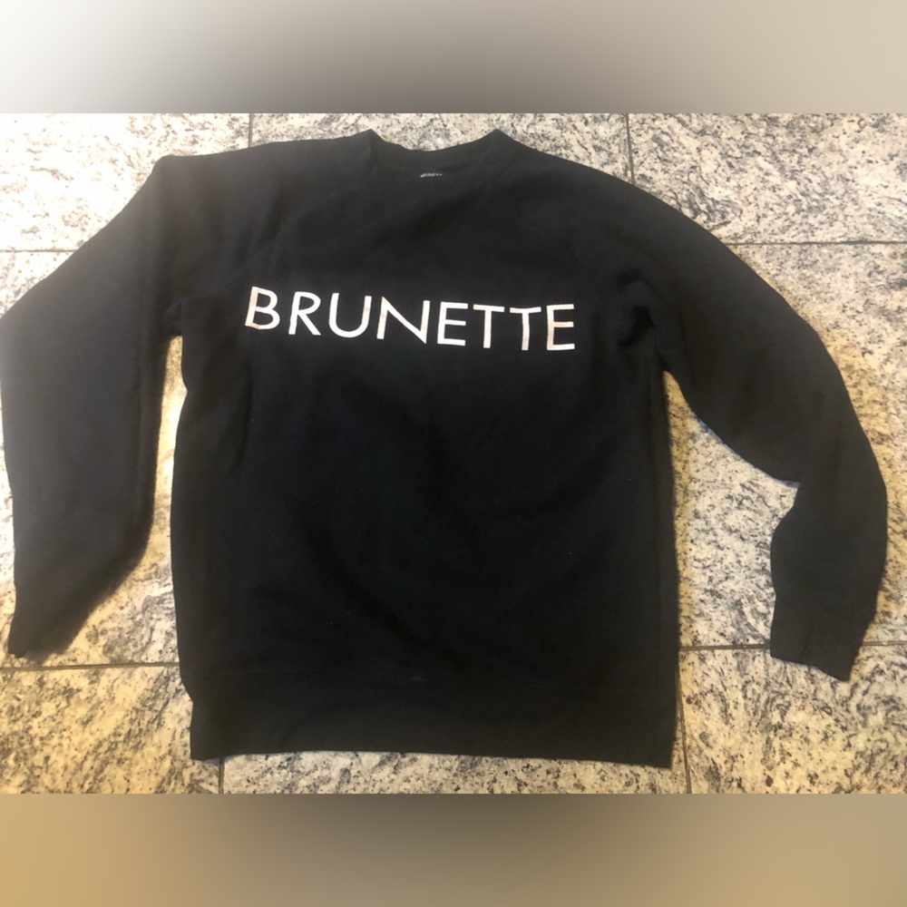 Brunette The Label Black Crewneck with White Logo.XS